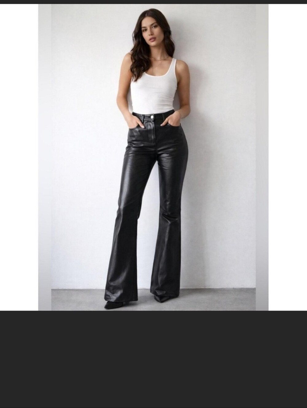 Wilfred Black Faux Leather Flare Pants